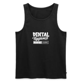 Hygiéniste dentaire Chargement - orthodontiste - Débardeur bio Premium Homme - noir - Devant - AI Model Male 178 light (178cm)