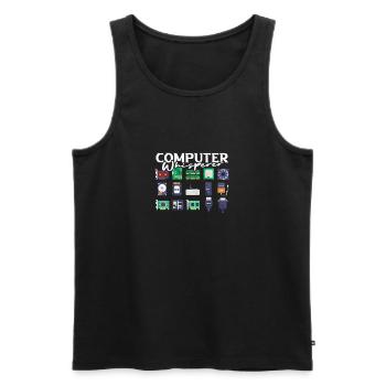 Computer Whisperer - software developer - Men's Premium Organic Tank Top - black - Front - Michal (187cm)