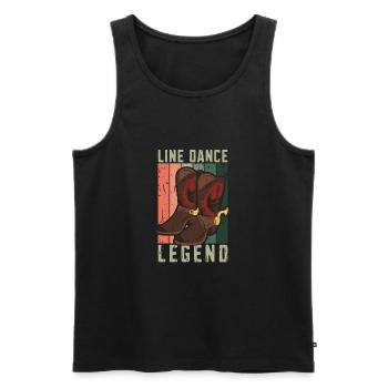 Line Dance Legende - Retro - Männer Premium Bio Tank Top - Schwarz - Vorne - AI Model Male 178 light (178cm)