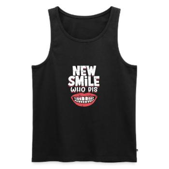 Neues Lächeln Who dis - dental - Männer Premium Bio Tank Top - Schwarz - Vorne - Michal (187cm)