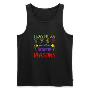 I love my job for all the little reasons - - Men's Premium Organic Tank Top - black - Front - Michal (187cm)