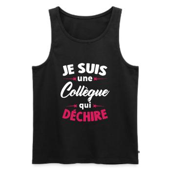 Je Suis Une Collègue Qui Déchire - Débardeur bio Premium Homme - noir - Devant - Michal (187cm)