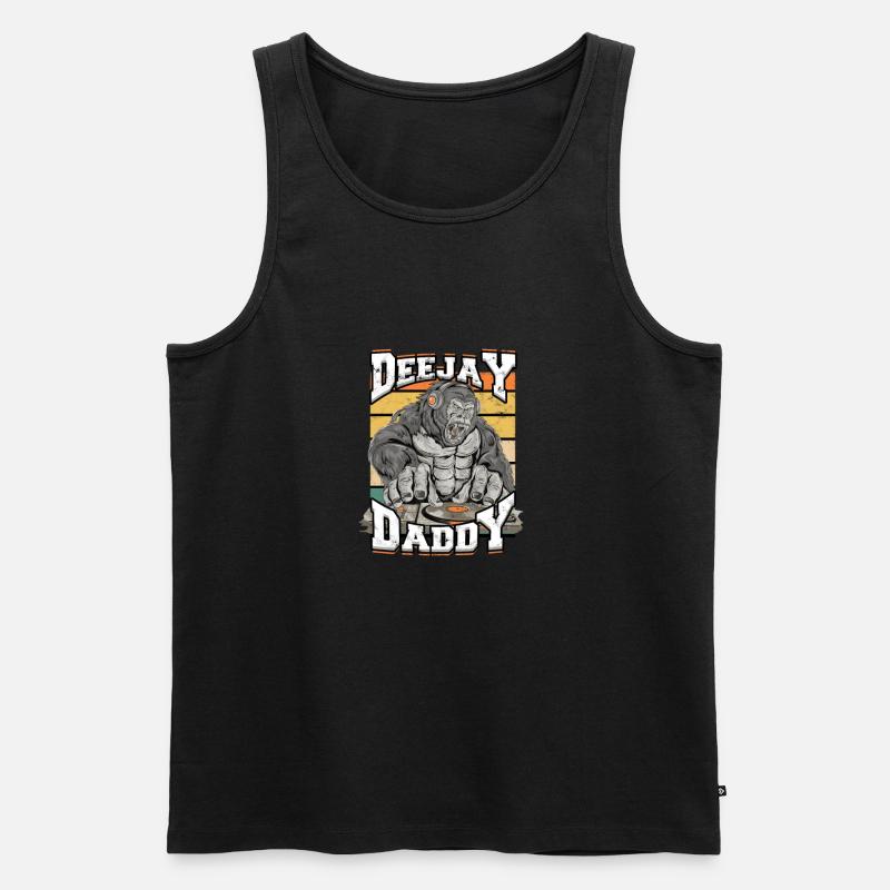 Deejay Daddy - Vinyl - Männer Premium Bio Tank Top - Schwarz