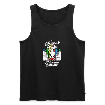 Trance is life That’s why our hearts have beats - - Men's Premium Organic Tank Top - black - Front - Michal (187cm)
