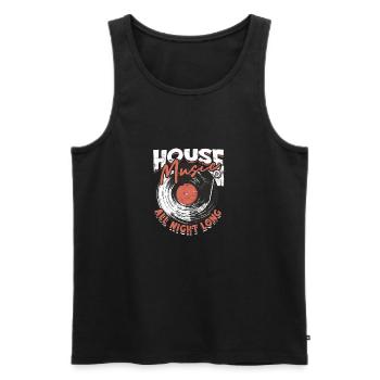 House Music toute la nuit - dj - Débardeur bio Premium Homme - noir - Devant - Michal (187cm)