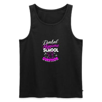 Survivant de l’école d’hygiène dentaire - hygiéniste dentaire - Débardeur bio Premium Homme - noir - Devant - Michal (187cm)