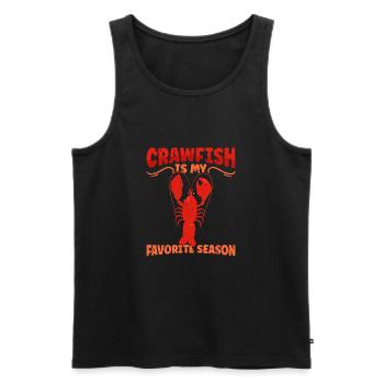 L’écrevisse est ma saison préférée - festival - Débardeur bio Premium Homme - noir - Devant - Michal (187cm)