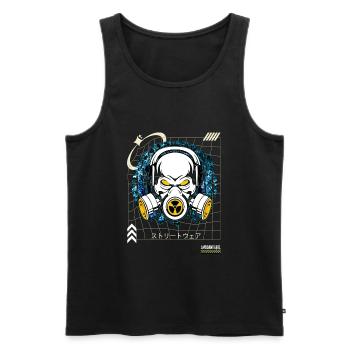 Avoid or Survive Japanese Streetwear symbols - Men's Premium Organic Tank Top - black - Front - AI Model Male 178 light (178cm)