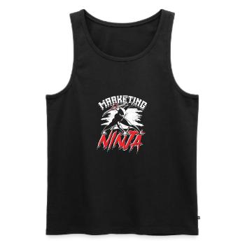 Marketing Ninja Funny Marketer Team - archéologue - Débardeur bio Premium Homme - noir - Devant - Michal (187cm)
