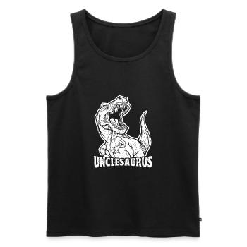 Unclesaurus Oncle Saurus Dinosaure - créature - Débardeur bio Premium Homme - noir - Devant - Michal (187cm)