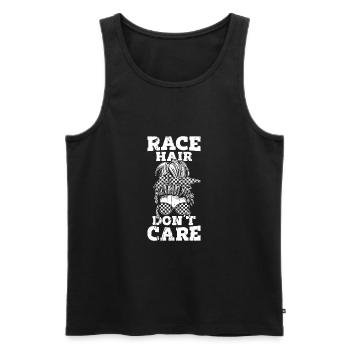 Race Hair Don’t Care - course - Débardeur bio Premium Homme - noir - Devant - Michal (187cm)