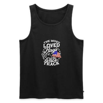 Die beliebtesten Flaggen an der Rennstrecke - Schmutz - Männer Premium Bio Tank Top - Schwarz - Vorne - AI Model Male 178 light (178cm)