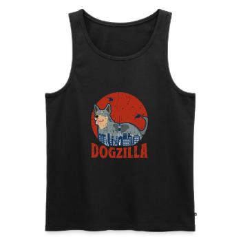 Dogzilla - chien - Débardeur bio Premium Homme - noir - Devant - AI Model Male 178 light (178cm)