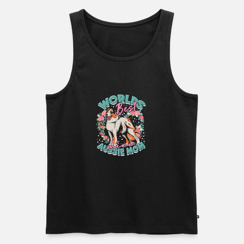 World's Best Aussie Mom - Australischer Hirte - Männer Premium Bio Tank Top - Schwarz