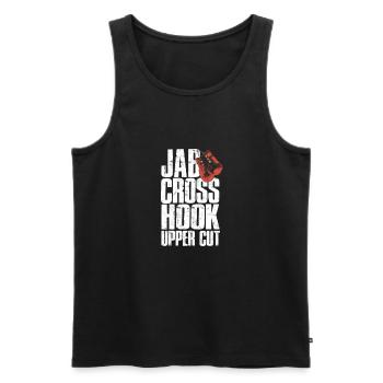Jab Cross Hook Uppercut - boxer dog - Men's Premium Organic Tank Top - black - Front - AI Model Male 178 light (178cm)