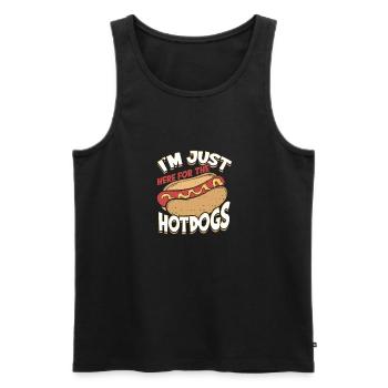 I'm just here for the hotdogs - adorable dog - Men's Premium Organic Tank Top - black - Front - Michal (187cm)