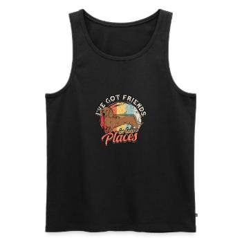 I've got friends in low places - dachshund lover - Men's Premium Organic Tank Top - black - Front - Michal (187cm)