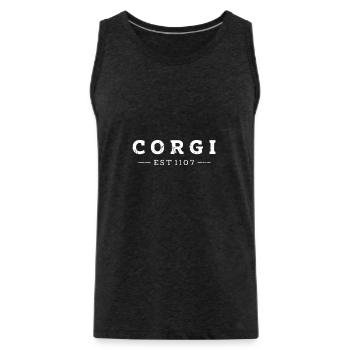 Corgi est 1107 - amoureux des animaux de compagnie - Débardeur bio Premium Homme - charbon - Devant - Alexander (188cm)