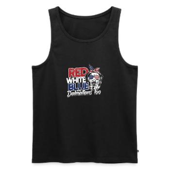 Red White Blue and Dalmatians too - black and - Men's Premium Organic Tank Top - black - Front - AI Model Male 178 light (178cm)