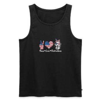 Peace Love Dalmatian - pet lover - Men's Premium Organic Tank Top - black - Front - AI Model Male 178 light (178cm)
