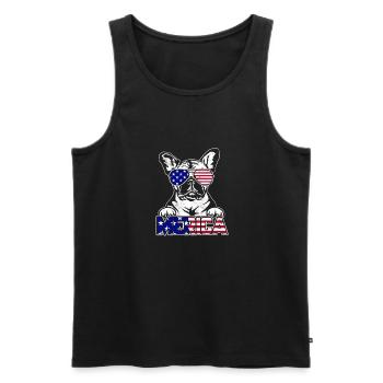 Merica - Französische Bulldogge - Männer Premium Bio Tank Top - Schwarz - Vorne - AI Model Male 178 light (178cm)