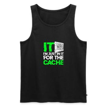 IT I'm just in it for the cache - tech - Men's Premium Organic Tank Top - black - Front - AI Model Male 178 light (178cm)