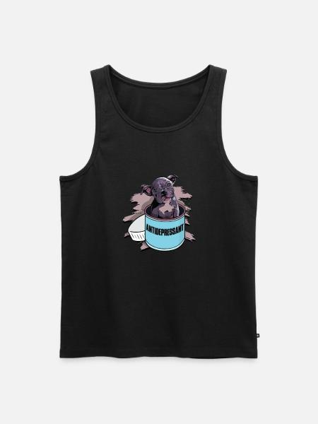 Antidepressant - grey pitbull - Men's Premium Organic Tank Top - black