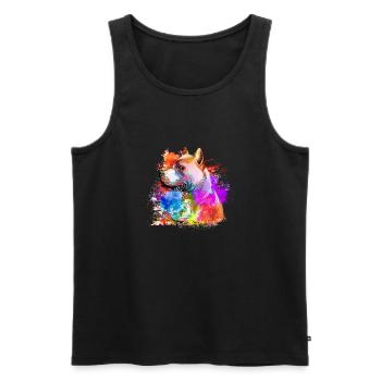 American bull terrier with watercolor design - - Men's Premium Organic Tank Top - black - Front - Michal (187cm)