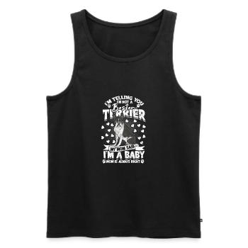 Je vous dis que je ne suis pas un boston terrier Ma mère - Débardeur bio Premium Homme - noir - Devant - AI Model Male 178 light (178cm)