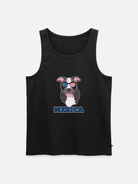 Merica - pitbull dog - Men's Premium Organic Tank Top - black