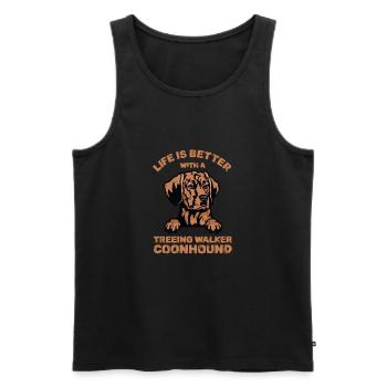 Life is better with a treeing walker coonhound - - Men's Premium Organic Tank Top - black - Front - AI Model Male 178 light (178cm)