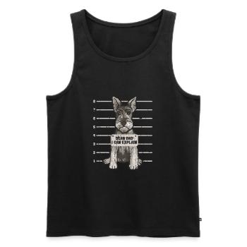 Cher papa, je peux expliquer - amateurs de schnauzer - Débardeur bio Premium Homme - noir - Devant - AI Model Male 178 light (178cm)
