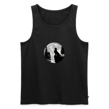 Golden retriever howling at the moon - mobility - Men's Premium Organic Tank Top - black - Front - Michal (187cm)