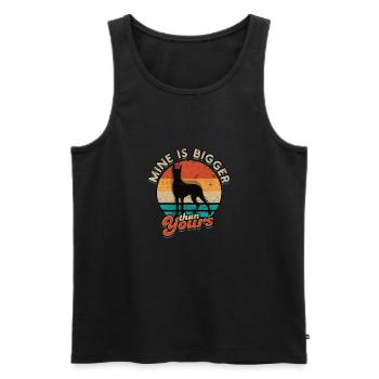 Le mien est plus grand que le vôtre - grand danois - Débardeur bio Premium Homme - noir - Devant - AI Model Male 178 light (178cm)