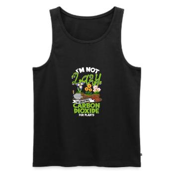 Ich bin nicht faul, ich erschaffe Kohlendioxid für - Männer Premium Bio Tank Top - Schwarz - Vorne - AI Model Male 178 light (178cm)