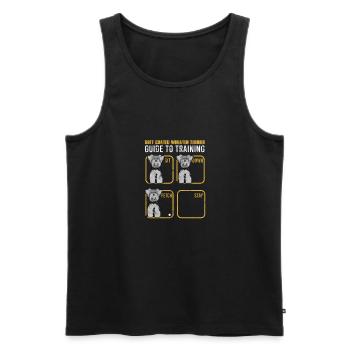 Soft Coated Wheaten Terrier Guide pour l’entraînement Sit - Débardeur bio Premium Homme - noir - Devant - Michal (187cm)