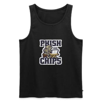 Phish and Chips - decryption - Men's Premium Organic Tank Top - black - Front - AI Model Male 178 light (178cm)