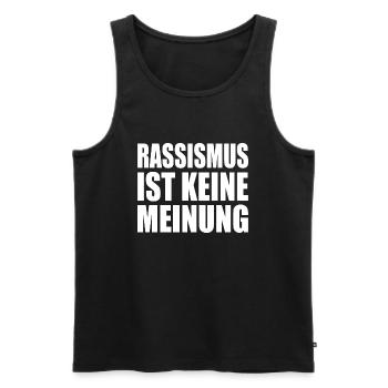 rassismus ist kein meinung - Männer Premium Bio Tank Top - Schwarz - Vorne - AI Model Male 178 light (178cm)