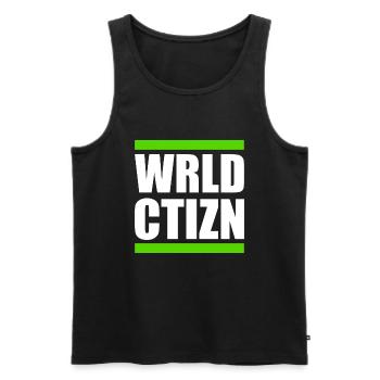world citizen - Wrld ctizn - Débardeur bio Premium Homme - noir - Devant - AI Model Male 178 light (178cm)
