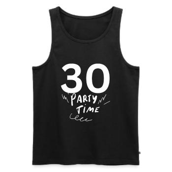 30 - Men's Premium Organic Tank Top - black - Front - AI Model Male 178 light (178cm)