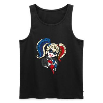 DC Super Hero Girls Harley Quinn Typografie - Männer Premium Bio Tank Top - Schwarz - Vorne - AI Model Male 178 light (178cm)