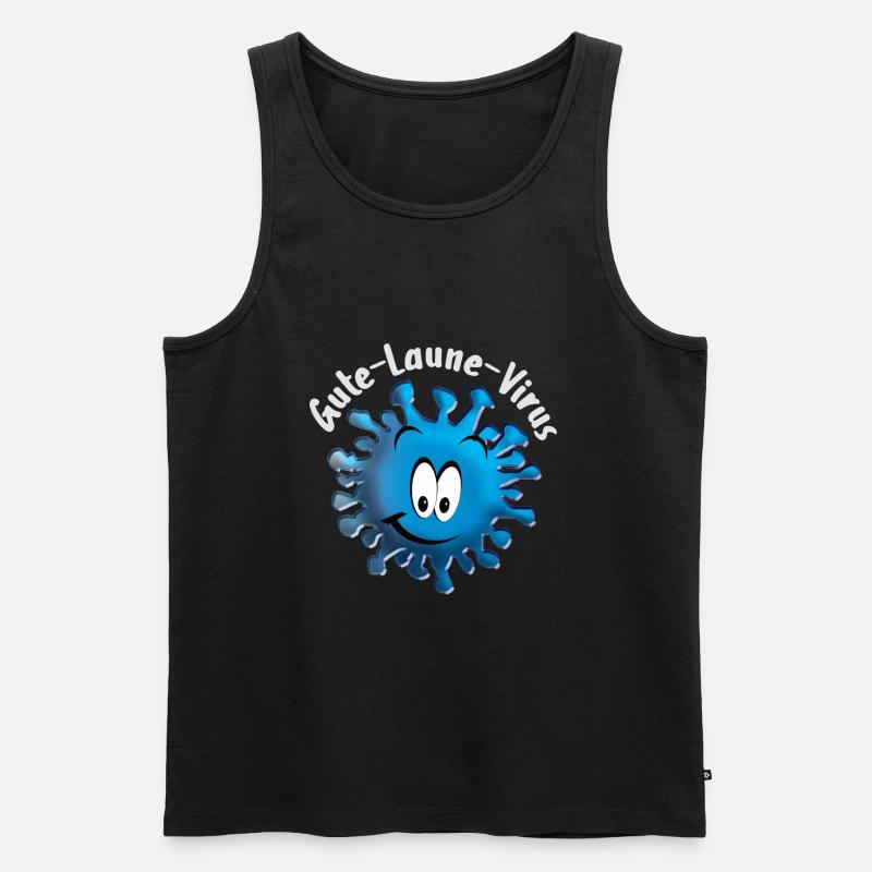 Gute Laune Virus - Männer Premium Bio Tank Top - Schwarz