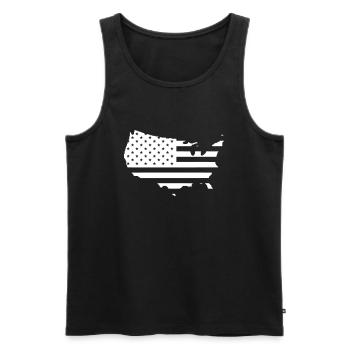ÉTATS-UNIS Drapeau Contour symbole - Débardeur bio Premium Homme - noir - Devant - Michal (187cm)