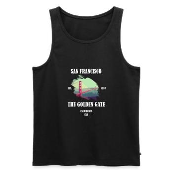 San Francisco Golden Gate Bridge - Männer Premium Bio Tank Top - Schwarz - Vorne - AI Model Male 178 light (178cm)