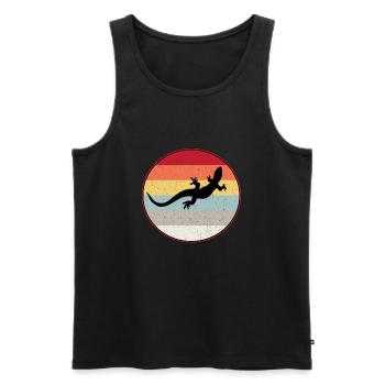 Eidechse - Männer Premium Bio Tank Top - Schwarz - Vorne - AI Model Male 178 light (178cm)