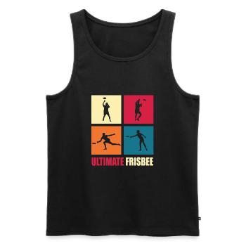 Frisbee ultime - Débardeur bio Premium Homme - noir - Devant - AI Model Male 178 light (178cm)
