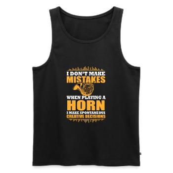 Hornisten SPruch - Männer Premium Bio Tank Top - Schwarz - Vorne - AI Model Male 178 light (178cm)