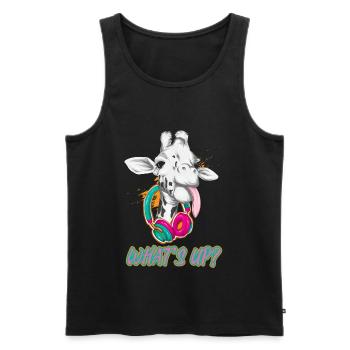 Giraffe - Männer Premium Bio Tank Top - Schwarz - Vorne - AI Model Male 178 light (178cm)