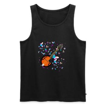 Mandoline - Männer Premium Bio Tank Top - Schwarz - Vorne - Michal (187cm)