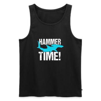 Hammerhead shark saying - Men's Premium Organic Tank Top - black - Front - AI Model Male 178 light (178cm)